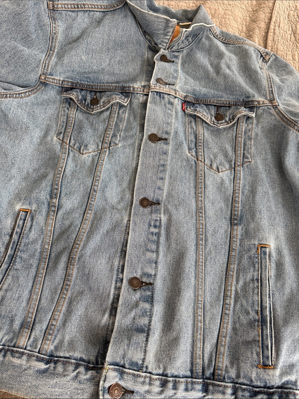 Levi's Men's XL Light Wash Denim Trucker Jean Jacket Classic Button Front - Picture 13 of 13